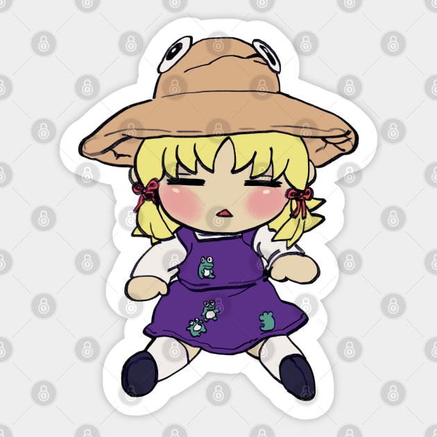 I draw the (-▵-) suwako moriya plush / touhou memes Sticker by mudwizard